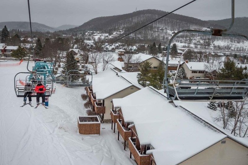 All of the rooms are on the slope!